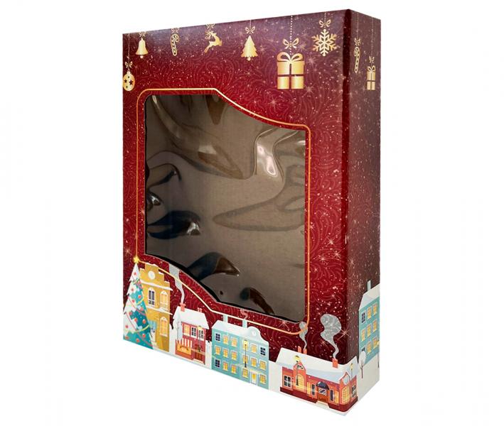 Подарочная коробка Новый год Красная (180х255х50)