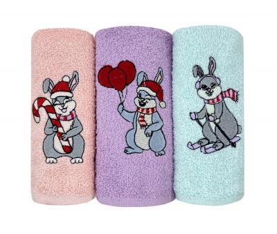Комплект махровых полотенец Кролики 30х50-3 шт комплект 2