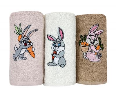 Комплект махровых полотенец Кролики 30х50-3 шт комплект 1