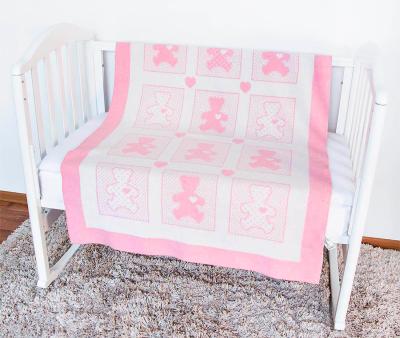 Одеяло Vladi Барни байковое бело-розовое