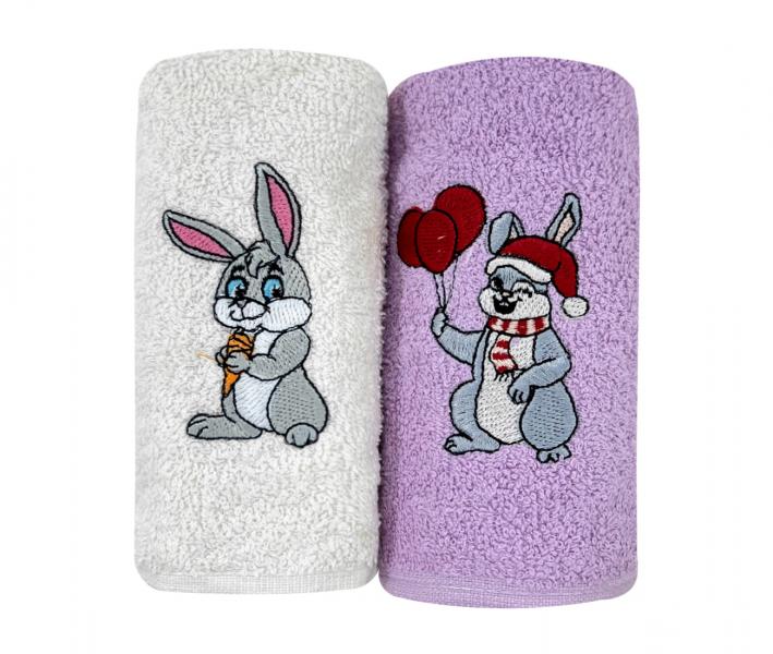 Комплект махровых полотенец Кролики 30х50-2 шт комплект 1